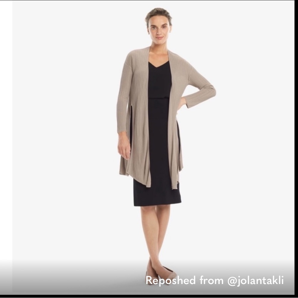MM Lafleur Beige Open Front Sweater